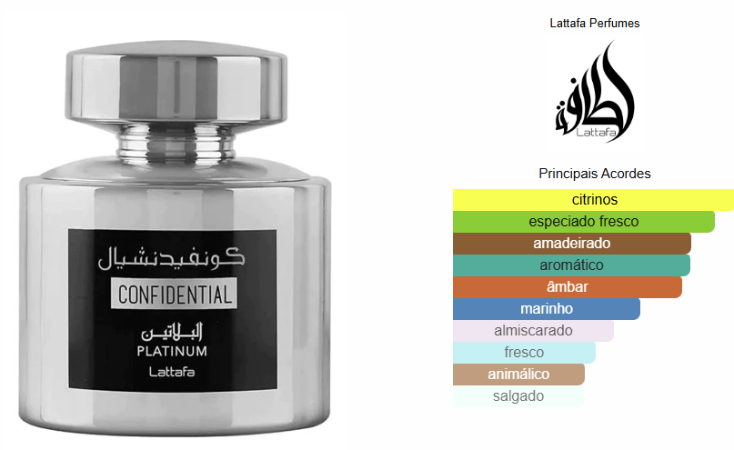 Confidential Platinum - Lattafa Eau de Parfum Masculino 100ml
