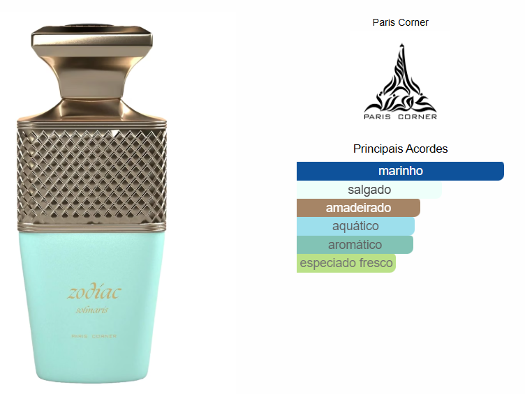 Perfume Unissex Zodiac Solmaris Eau de Parfum 100ml Aquático Exclusivo