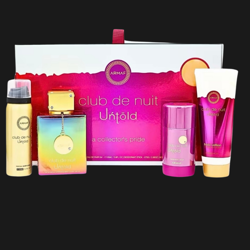 Armaf Club De Nuit Untold Gift Set - Kit Completo de Fragrância Feminina com EDP, Loção, Desodorante e Body Spray