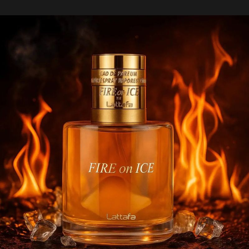 Fire On Ice Lattafa Eau de Parfum 110ml – Perfume Unissexo Amadeirado Gourmand Moderno
