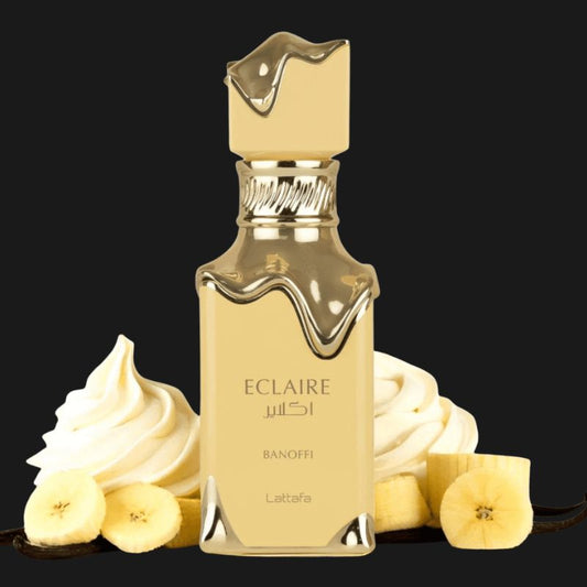Éclaire Banana Lattafa Eau de Parfum Unissexo Gourmand 100ml