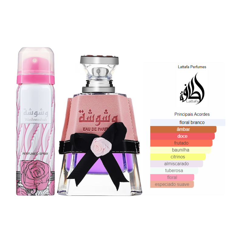 Lattafa Washwashah Women's Perfume and Deodorant 100ml | Feminine Fragrance
