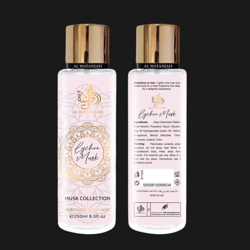 Al Wataniah Lychee Musk Body Mist 250ml Fruity Tropical Refreshing