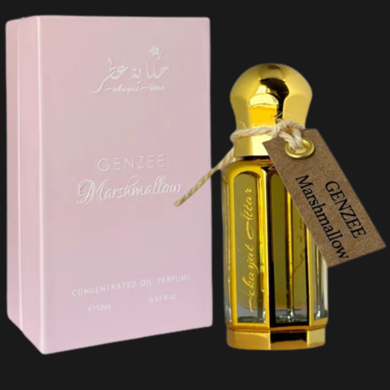 Hekayat Attar Genzee Marshmallow Perfume Oil Concentrate for Women, 12 ml