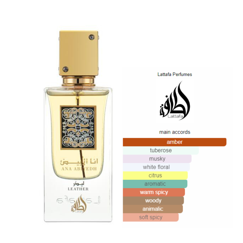 Lattafa Ana Abiyedh Leather - Unisex Woody Perfume 60ml