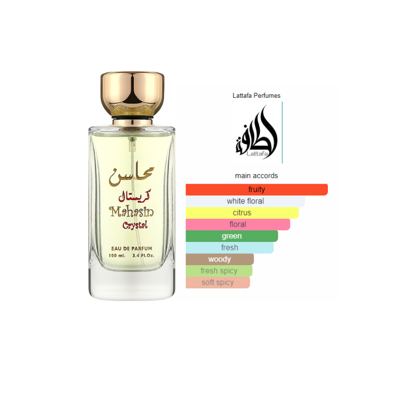 Lattafa Mahasin Crystal Eau de Parfum 100ml | Perfume de Luxo Oriental